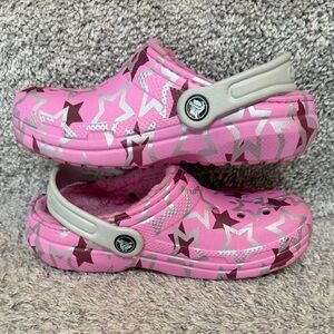 Kids Pink Star Crocs - Size 1